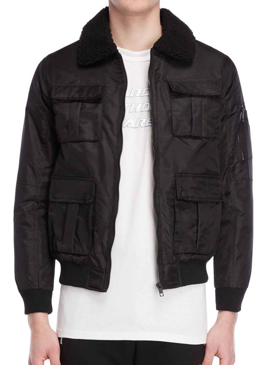 NIGHT ADDICT: Sherpa Trim Zip Jacket